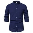 thumbnail image 3 of ZZHZGZ 4Th of July Linen T Shirts for Men A New Men's Solid Linen Long Sleeve Shirt in 2025 Fourth of July Mens Black Undershirts S, 3 of 8