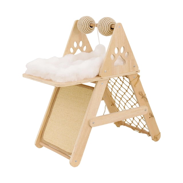 predolo Cat Tree Climbing Frame Floor Standing Furniture Danging Ball Scratch Pad Modern With Mat