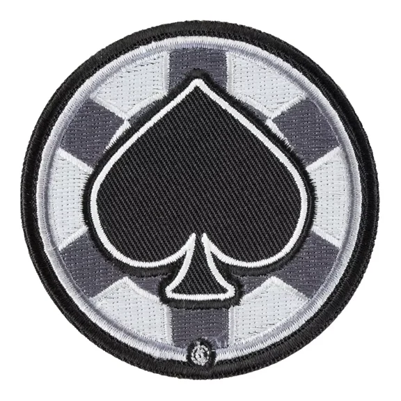 Black Spade Poker Chip Round Patch, Gambling Patches