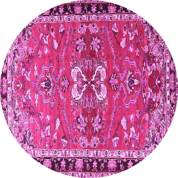 Ahgly Company Indoor Round Persian Pink Traditional Area Rugs, 5' Round