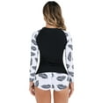 thumbnail image 5 of IBTOM CASTLE Women Two Piece Rash Guard Long Sleeve Swimsuits Sets UPF 50+ Cropped Swim Shirt with Boyshort Bottom Bathing Suits XXL White + Black, 5 of 6