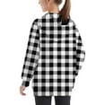 thumbnail image 4 of Zwiiyzr Teens Kids Unisex Oversized Hoodies Sweatshirt Plaid Long Sleeve Pullover Tops 4-14 Years for Girls and Boys White, 4 of 6