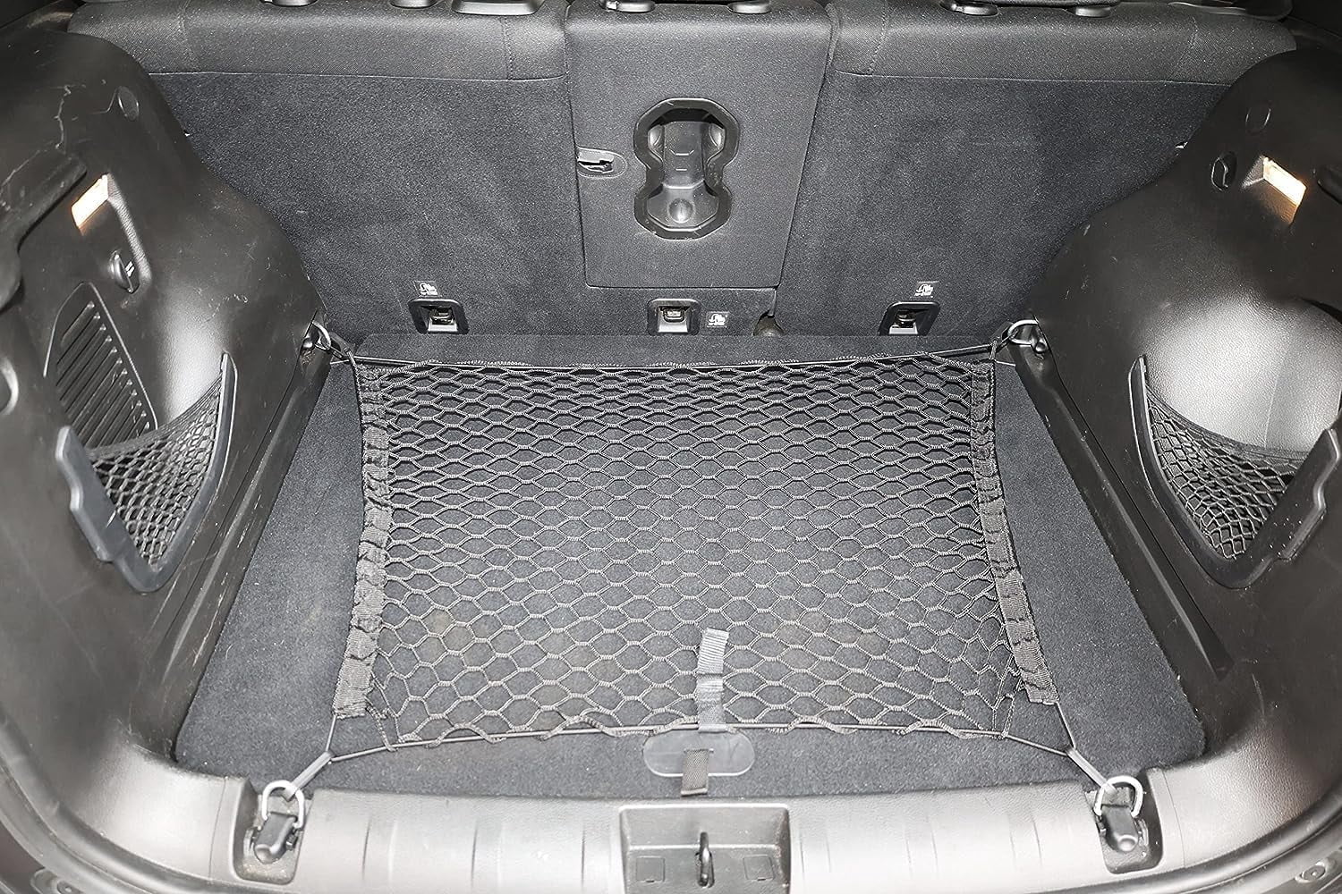 EACCESSORIES EA Trunk Organizer Cargo Net For Jeep Patriot 2007-2017 – Floor & Envelope Style Cargo Nets for SUV – Premium Mesh Elastic Car Trunk Organizer Vehicle Carrier Storage – Compatible Patriot