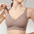 thumbnail image 2 of Women's Seamless Wireless Full Coverage Bra - Wavy Edge, Padded Smoothing, No Underwire - Comfortable V Neck Bralette for Daily/Yoga - US 34-48 Sizes, 2 of 6