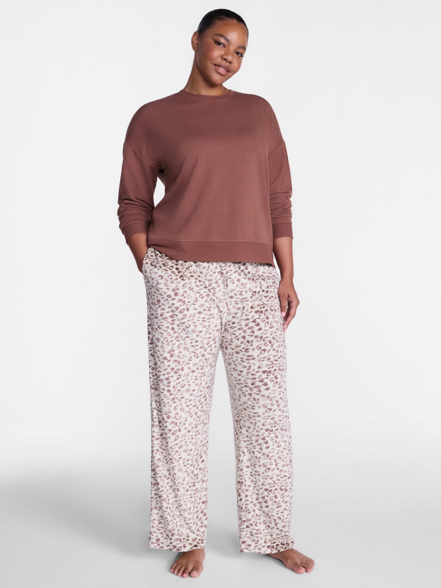 Joyspun Women's Velour Sleep Pants, Sizes XS-3X
