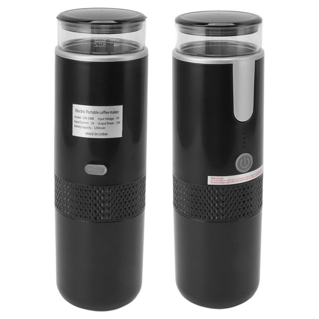 Mini Cafetière Portable de Poche, Gadgets de Voyage en Acier Inoxydable PP 1200mah, Cafetière Portable Manuelle pour la Randonnée