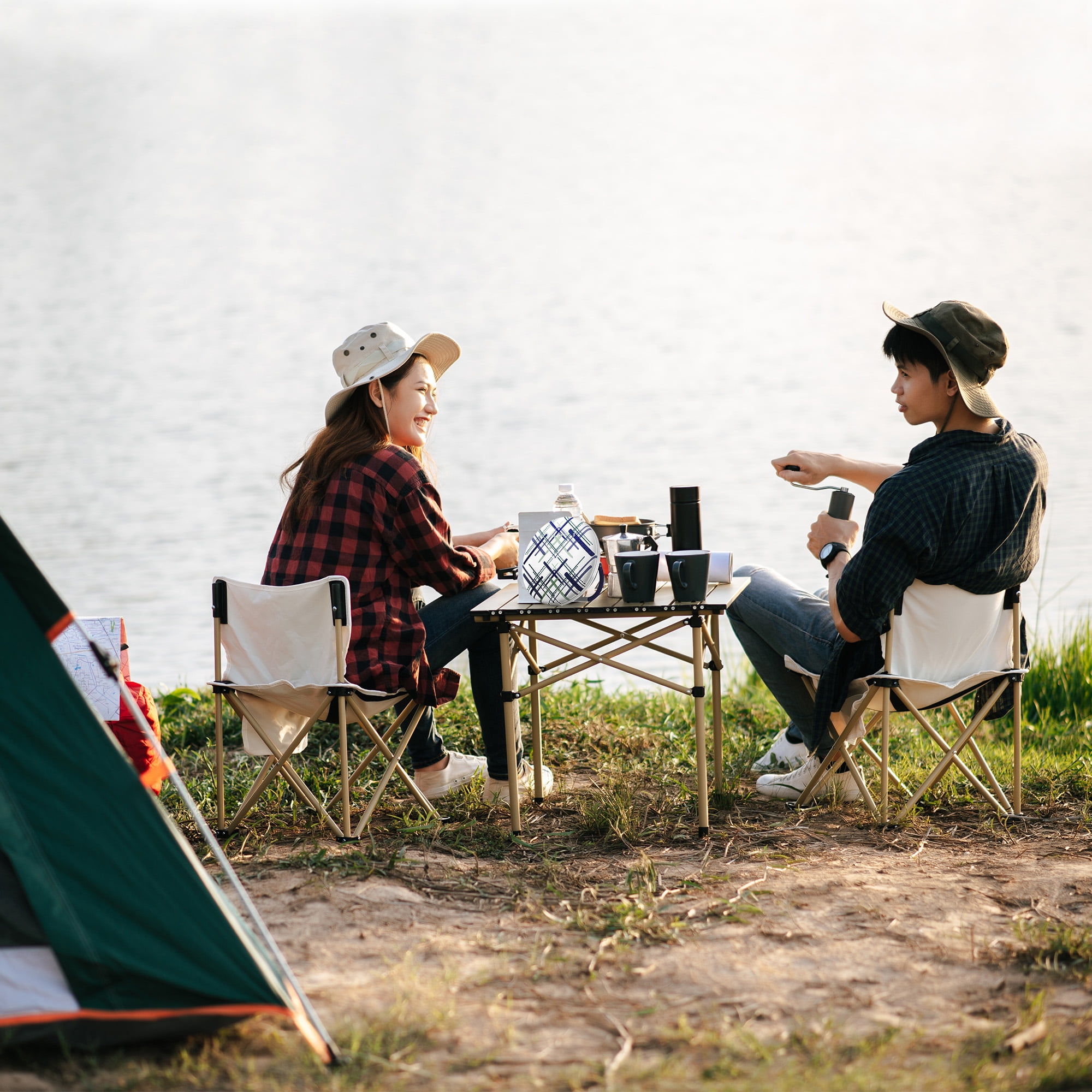 onn. Portable Bluetooth Speaker | IPX4 Water Resistant | Round Wireless Speaker, Green Navy Lines