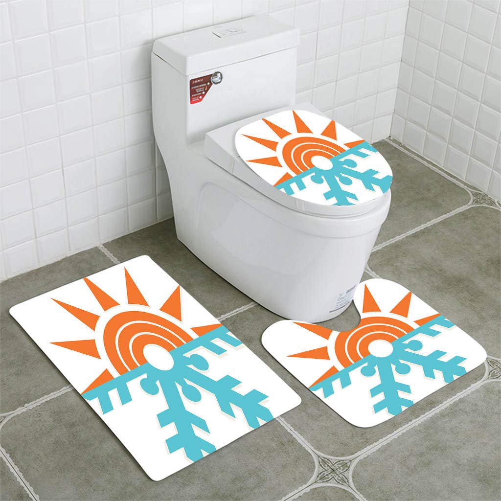 EREHome Heating and Cooling Symbol 3 Piece Bathroom Rugs Set Bath Rug  Contour Mat and Toilet Lid Cover | Walmart Canada