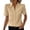 Khaki, variant on cocolona Womens Lace-trimmed Button Blouses Lapel Short Sleeve Shirts Dressy Casual Summer Tops