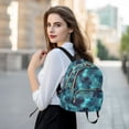 thumbnail image 6 of FORMRS Mini Backpack Purse for Women Quilted Travel Daypack Casual Shoulder Bag, Teal Blue Abstract Pattern, 6 of 7