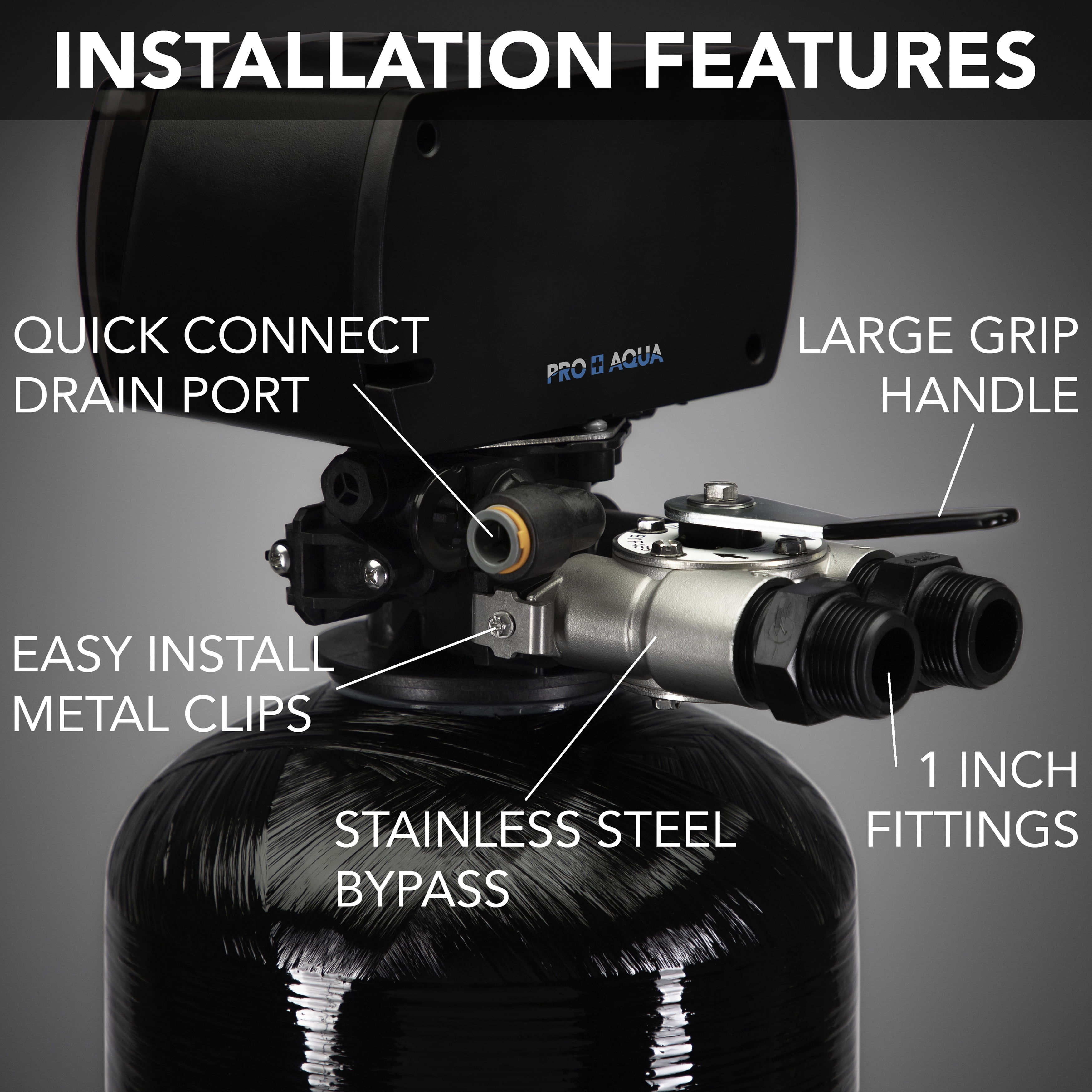 PRO+AQUA Whole House Filter System For Well Water, High Capacity, Proven Contaminant Removal, Auto-Clean, Small Footprint, Zero Water Pressure Drop, US Customer Support, 5 Year Warranty, Built in USA