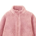 thumbnail image 4 of Wxirdiow Toddler Sherpa Fleece Jacket Girls Sherpa Jacket Fall Fleece Coat Full Zip Winter Fuzzy Outerwear with Pockets Light Pink Size,10-11 Years, 4 of 4