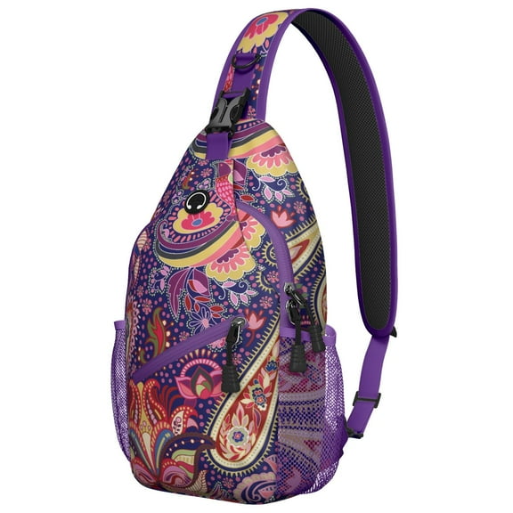 Boho Mandala Inspired Paisley Crossbody Bag - Elegant Ethnic Shoulder Backpack - Spacious for Travel
