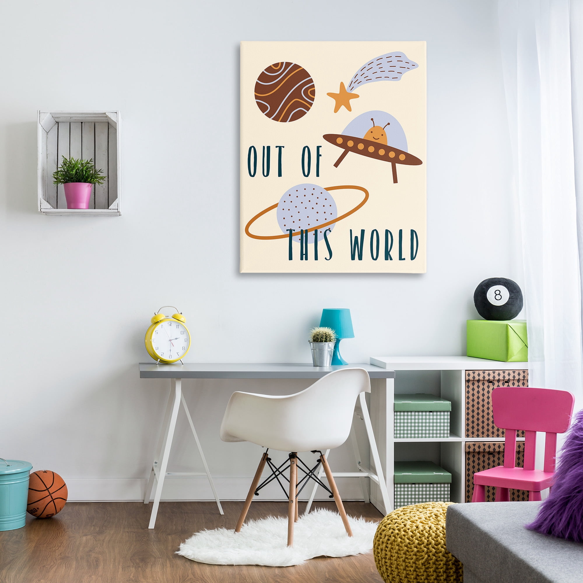 Stupell Industries Out Of This World Alien Fairy Tales & Fantasy Painting Gallery Wrapped Canvas Art Print Wall Art, 36 x 48