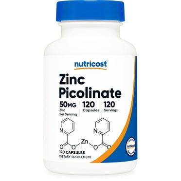 Nutricost Zinc Picolinate 50mg, 120 Vegetarian Capsules - Non-GMO Supplement