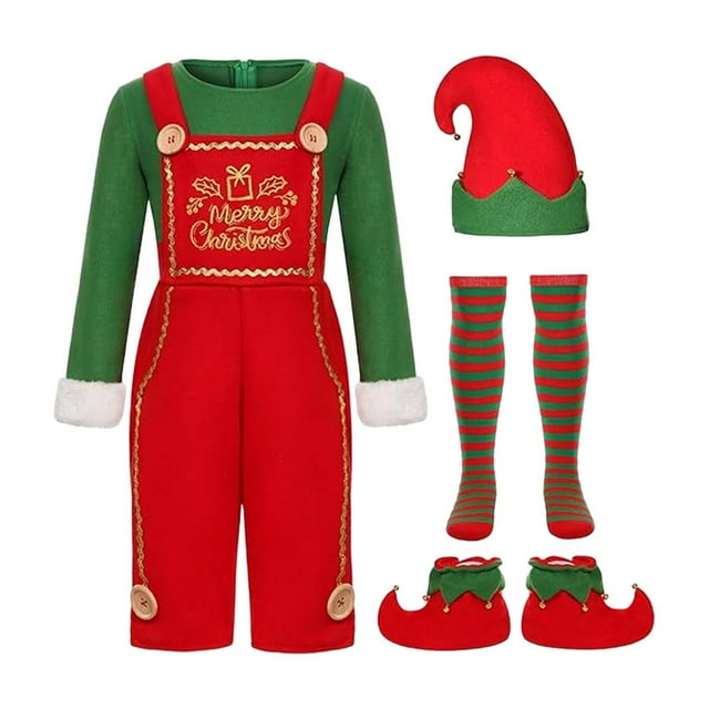 Disfraz de navideño con sombrero, trajes de para niños para festivales, Halloween, carnaval , Para niños 110