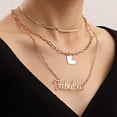 thumbnail image 4 of Bangcool Multilayer Chain Necklace Punk: Letter Heart Pendant Necklace Choker Necklace, 4 of 10
