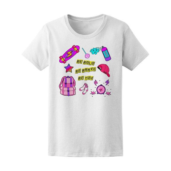 Be Bold Be Brave Be You Doodle Tee Women's -Image by Shutterstock