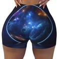 thumbnail image 2 of Gukieu Astronaut Print Women's Sports Shorts, Elastic Waist High Stretch Running Yoga Gym Sweatpants-XX-Large, 2 of 8