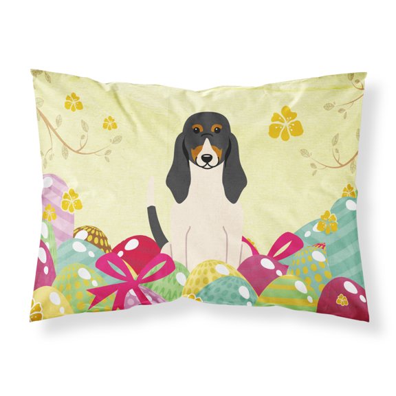 Carolines Treasures BB6044PILLOWCASE Easter Eggs Swiss Hound Fabric Standard Pillowcase Standard multicolor