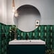 thumbnail image 2 of Verde esmeralda holográfico verde esmeralda 15x15cm impermeable pegatinas de pared cocina baño azulejos 10 unidades TUNC Sencillez, 2 of 5