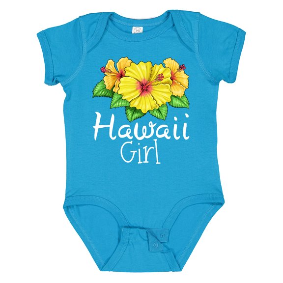 Inktastic Hawaii Girl Hibiscus Flowers Girls Baby Bodysuit