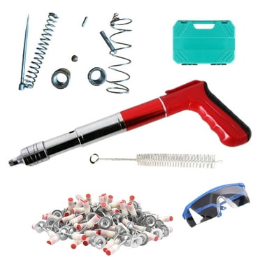 Air Powered Pin Nailer, Cement Wall Nailer, Manual Nail Machine with 100 Nails, 5 Gears, Nail Wall Fastening Tool for Household Woodworking