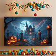 thumbnail image 3 of Gothic Design Halloween Banner with Scary Pumpkins Spooky Castle Backdrop Dark Atmosphere for Halloween Party Decoration, 3 of 5