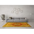 thumbnail image 3 of Ahgly Company Machine Washable Indoor Rectangle Medallion Yellow Traditional Area Rugs, 4' x 6', 3 of 4