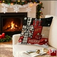 thumbnail image 6 of Steadline Christmas Themed Linen Pillow Cover - 17x17 Inch Holiday Decorative Cushion Case - Reversible Festive Sofa and Bed Decor for Seasonal Home Styling, 6 of 7