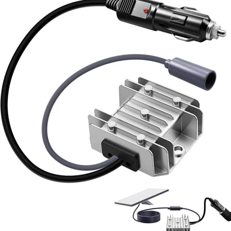 12V/24V to 30V DC Converter for Starlink Mini 3.5A Max 105W Car Power Adapter IP68 Waterproof Aluminum Vehicle DC Converter with Cigarette Lighter Plug