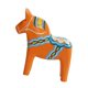 thumbnail image 5 of Adorno de escritorio de caballo Dala sueco de madera pintado a mano, animal tradicional nórdico Naranja, 5 of 9