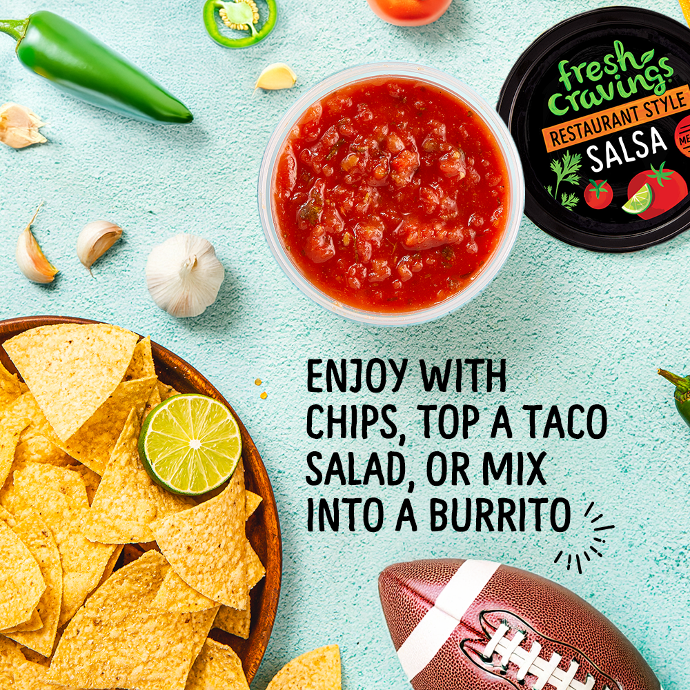 Fresh Cravings Restaurant Style Medium Salsa, 16 oz., Recyclable Plastic Tub, Refrigerated