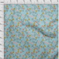 thumbnail image 3 of oneOone Silk Tabby Sky Blue Fabric Flower & Leaves Watercolor Craft Projects Decor Fabric Printed By The Yard 42 Inch Wide, 3 of 4