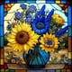 thumbnail image 2 of (B7283) Pintura Cristal Girasol Con Diamantes Serie Flores Y Plantas Resina 40*40CM, 2 of 9