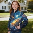 thumbnail image 3 of Uorisanigo Kids Sweatshirt Girls Soft Universe Swirl Half Zip Pullover Sweatshirt Oversized Long Sleeve Zipper Sweatshirts Fashion Fall Winter Clothes Quarter Zipper Pullover Shirts, 3 of 7