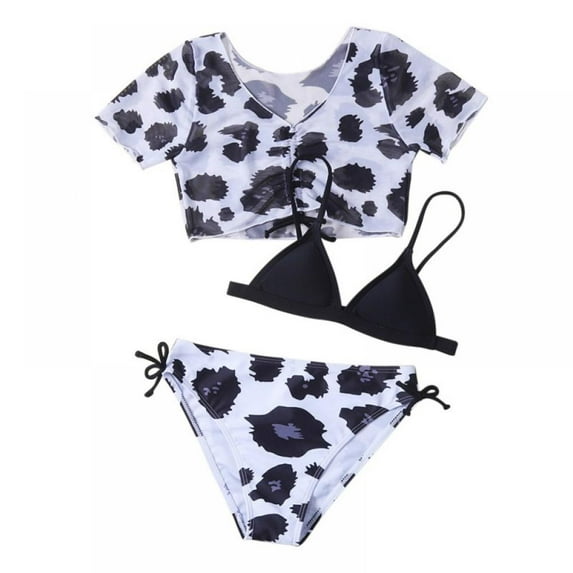 GYRATEDREAM Kids Girl 3 Pack Bikini Set Swimwear Bathing Suit Beach Swimsuit 7-13 Years