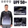 thumbnail image 2 of Men’s Fishing Shirts Long Sleeve Rashguard Sun Protection Shirt UPF 50+ Breathable Black L, 2 of 6