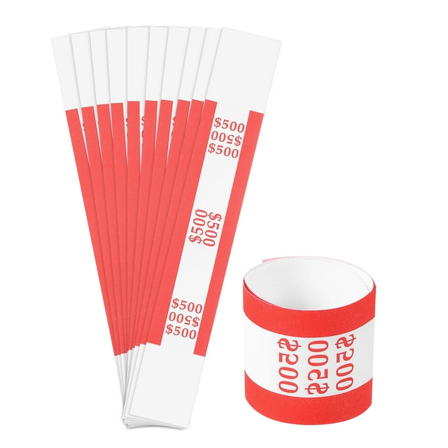 Uxcell Lot de 300 Bandes d'Argent, Emballages de Billets Auto-Adhésifs, 5"x1.18 Pouces, Rouge