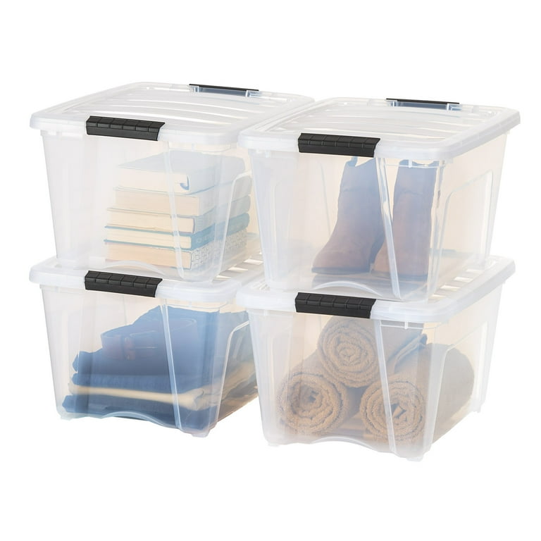 IRIS USA 32 Qt Stackable Storage Bins with Lids, 4-Pack photo 1