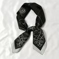 thumbnail image 3 of QIUYI Simple Lines Print Twil Silk Square Scarf for Women Luxury Neckerchief Female Fashion Shawl Wraps Headband Hijab Bandana, 3 of 3