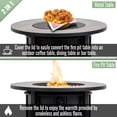 thumbnail image 2 of Mondawe 30" Propane Gas Fire Pit Table, 50000 BTU Round Steel Fire Pit (Wood Grain Ceramic Top) - Black, 2 of 7
