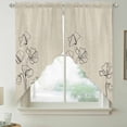 thumbnail image 2 of Retro Beige Flowers Swag Valances for Windows 2 Pack, Kitchen Window Curtains 36 Inch Length, Rustic Abstract Floral Simple Art Privacy Swag Curtains for Living Room/Bathroom with Rod Pocket 36"x36", 2 of 8