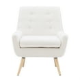 thumbnail image 2 of Linon Trelis Mid-Century Button Tufted Accent Chair, Natural Sherpa, 2 of 8