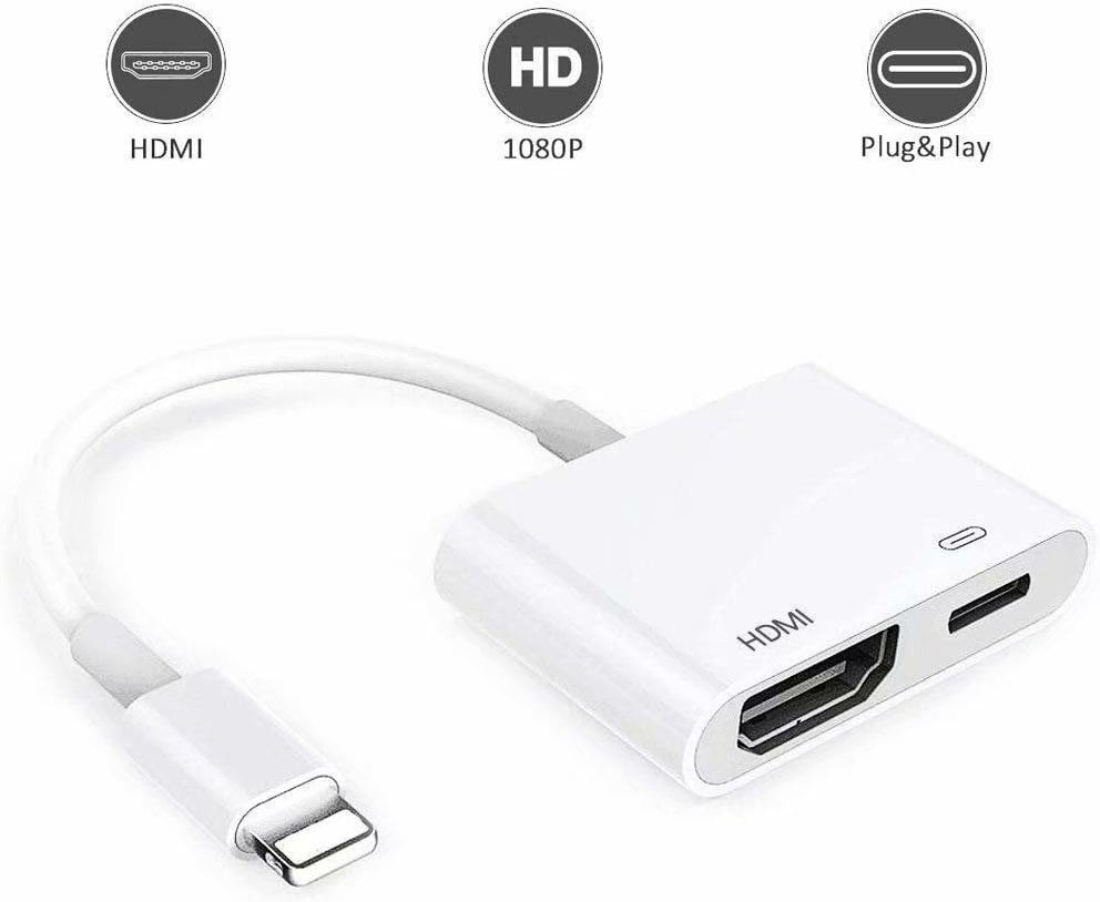 VALOIN Compatible with iPhone to HDMI Adapter,Plug and Play 1080P Digital Audio Converter,new Edition 2 in 1