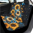 thumbnail image 3 of Uorisanigo Sunflower Butterfly 14 Pieces Car Seat Covers with Headrest Cover and Steering Wheel Cover Center Console Cover Auto Water Cup Coaster Keychain Comfortable for Most Cars SUVs, 3 of 6