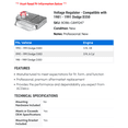 thumbnail image 2 of Voltage Regulator - Compatible with 1981 - 1991 Dodge D350 - AC Delco, 2 of 2