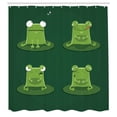 thumbnail image 3 of Ambesonne Funny Shower Curtain, Frogs in Pond Lily Pad, 69"Wx84"L, Hunter Green, 3 of 5