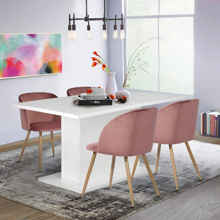 HOMY CASA 47.2'' Kitchen Dinner Table Minimalist Style Accent Table for  Small Spaces Writing Dining Livint Studing Cafe, Simple Dinner Table in  White