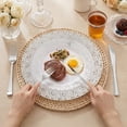 thumbnail image 2 of Daluvenix 350 Pcs Sliver Dinnerware Set, Sliver Plastic Plates with Sliver Lace Rim Design, Sliver Disposable Dinnerware Set for Wedding, Party and Graduation, 2 of 9
